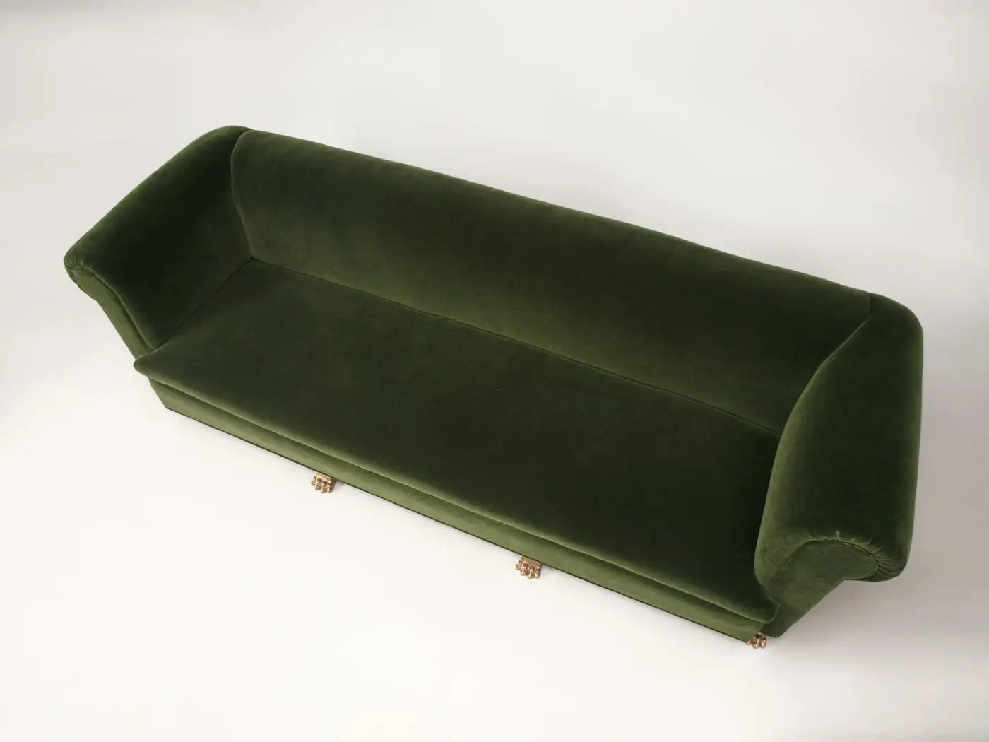 Custom Hand-Made Sofa Any Dimension, Brass Lion Paw Feet, with Horsehair, Cotton