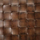 French Woven Leather Club Chairs with Matching Ottomans