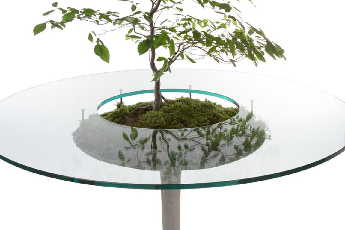Concrete Eero Table with Planted Center – Round 137 cm