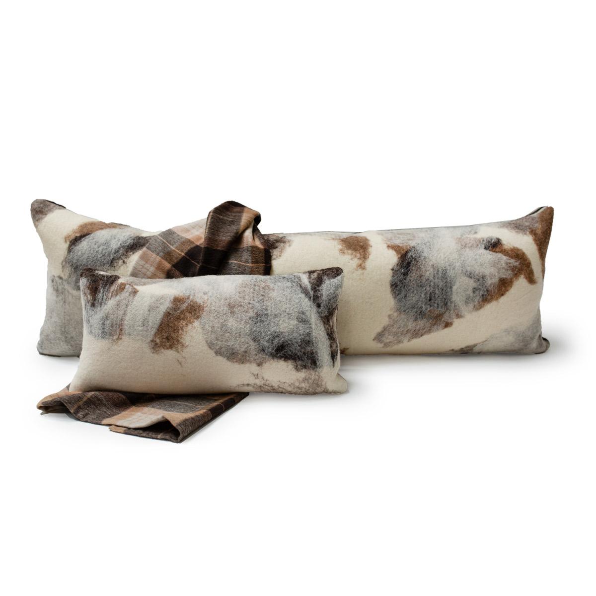 Felted Wool Front Tahoe Hand‑Felted Wool Body Pillow