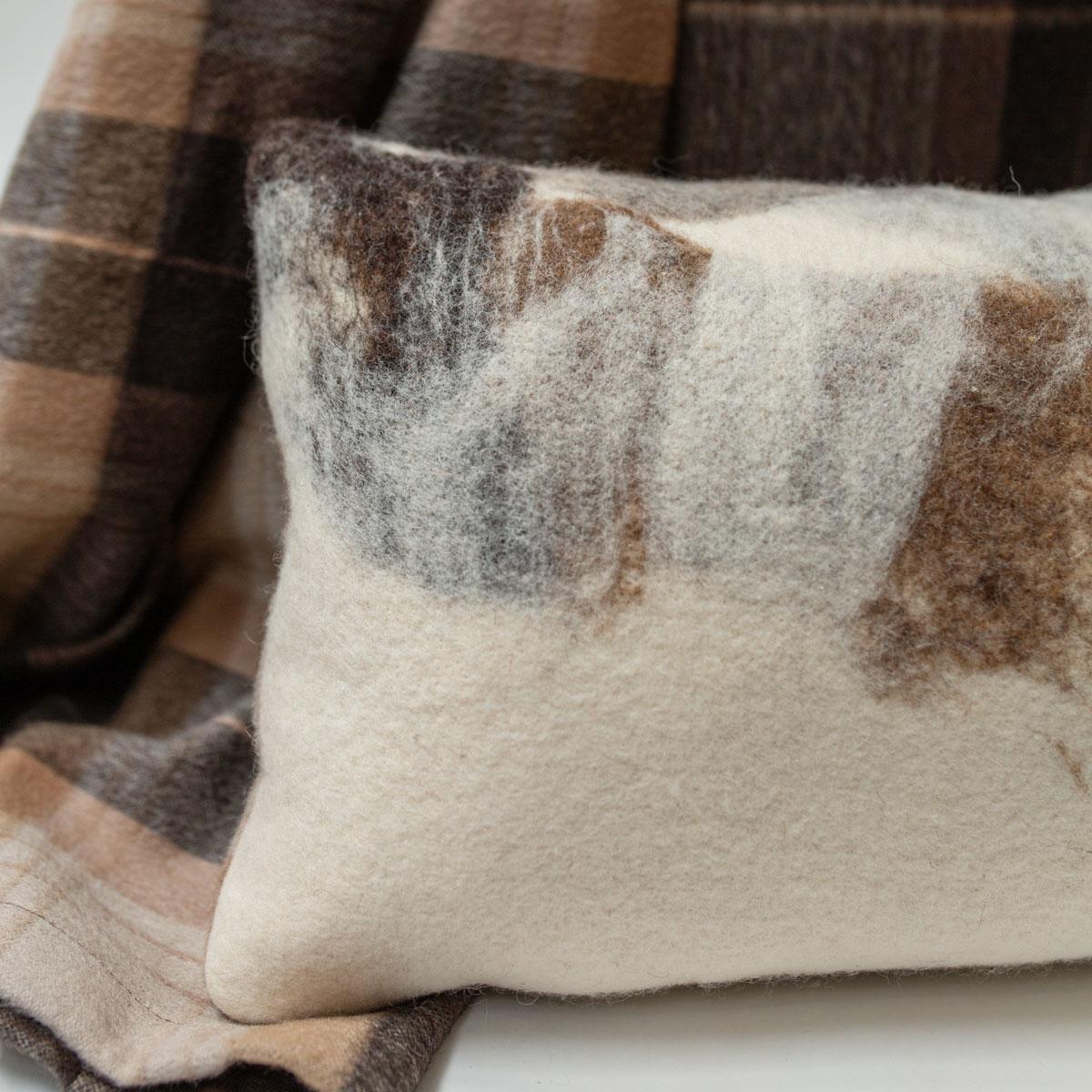 Felted Wool Front Tahoe Hand‑Felted Wool Body Pillow