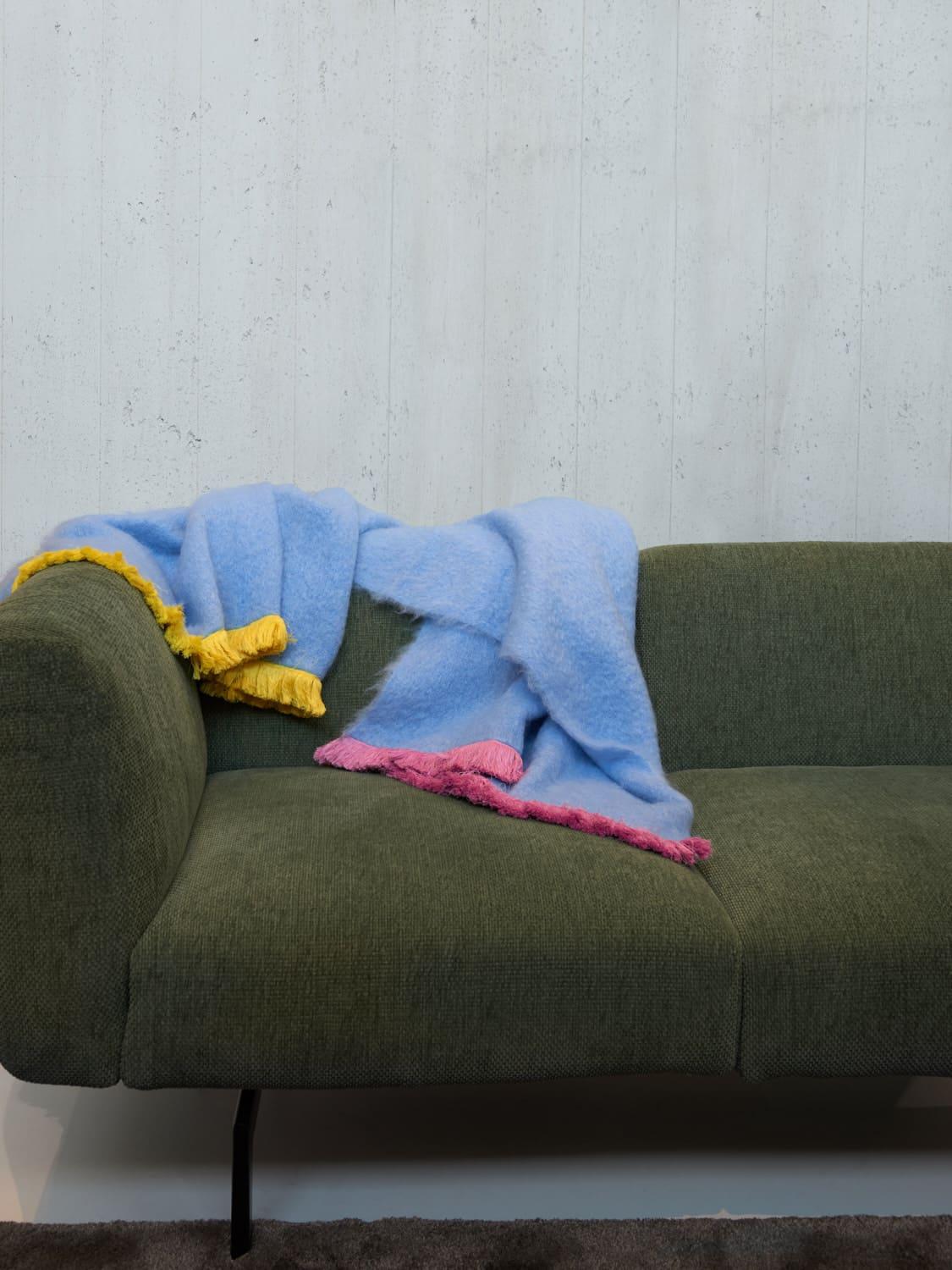 Pompallier Hand Embroidered Mohair Throw Blanket