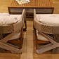 Outdoor Lounge Chairs – Set of 2 in Water-Based Teak with Hand-Woven Polyester Rope