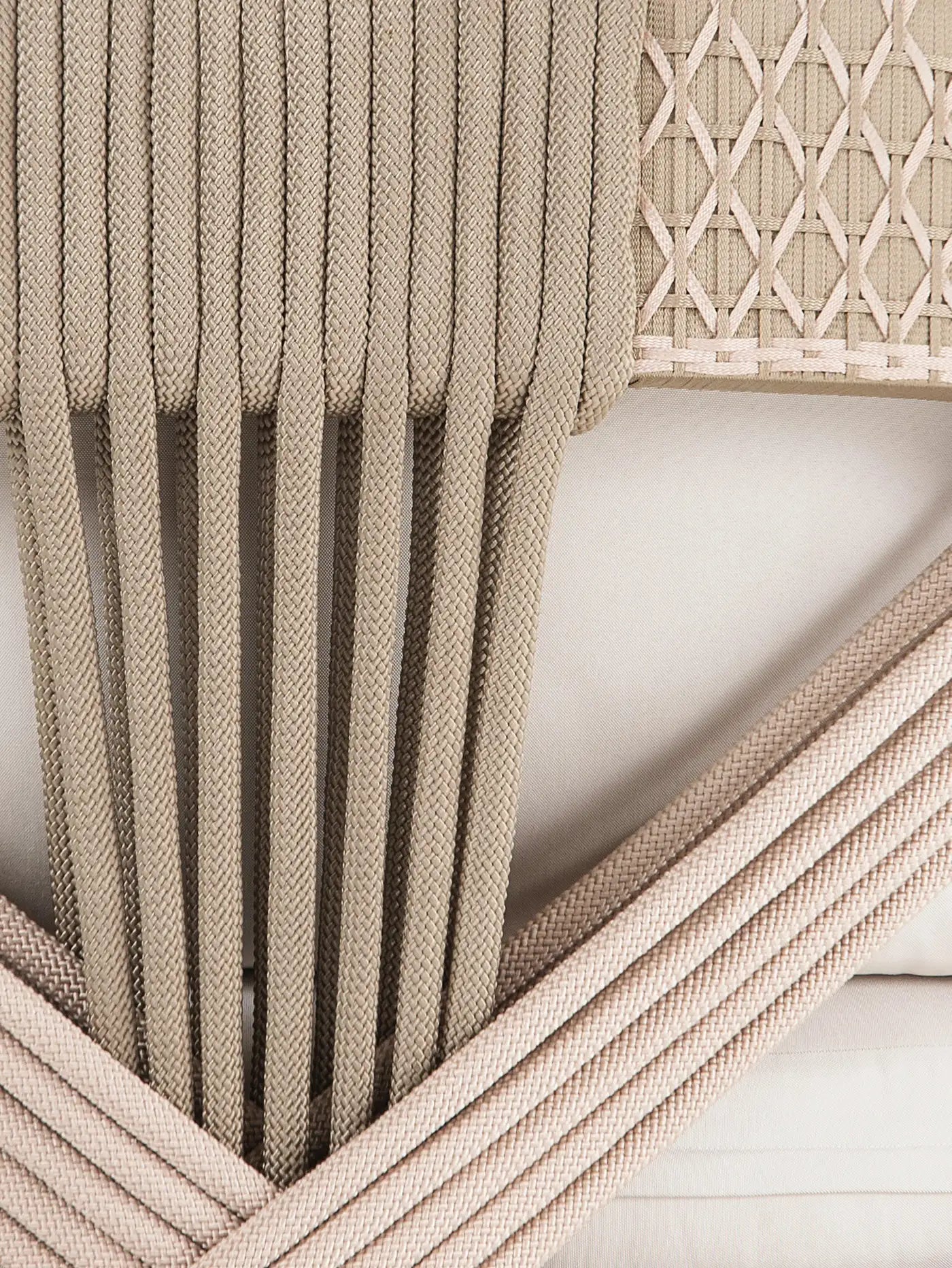 Hand-Woven Rope Outdoor Sofa in Solid Teak