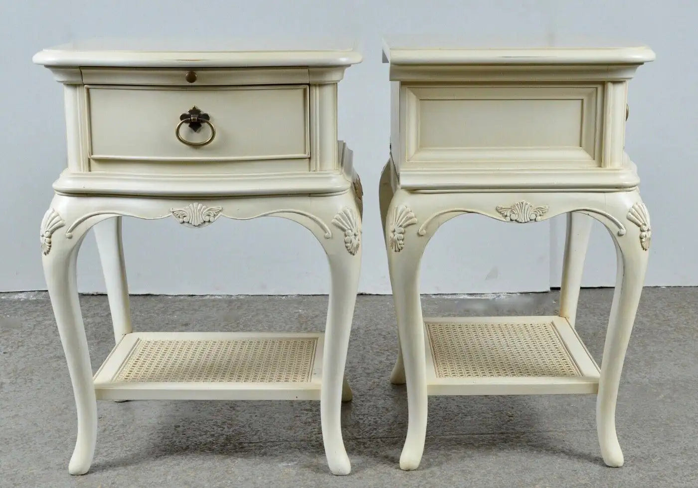 Ivory Single Drawer Bedside Nightstands Tables
