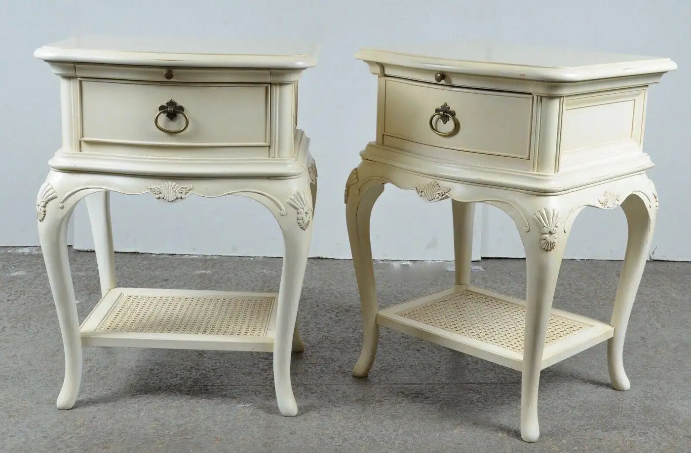 Ivory Single Drawer Bedside Nightstands Tables
