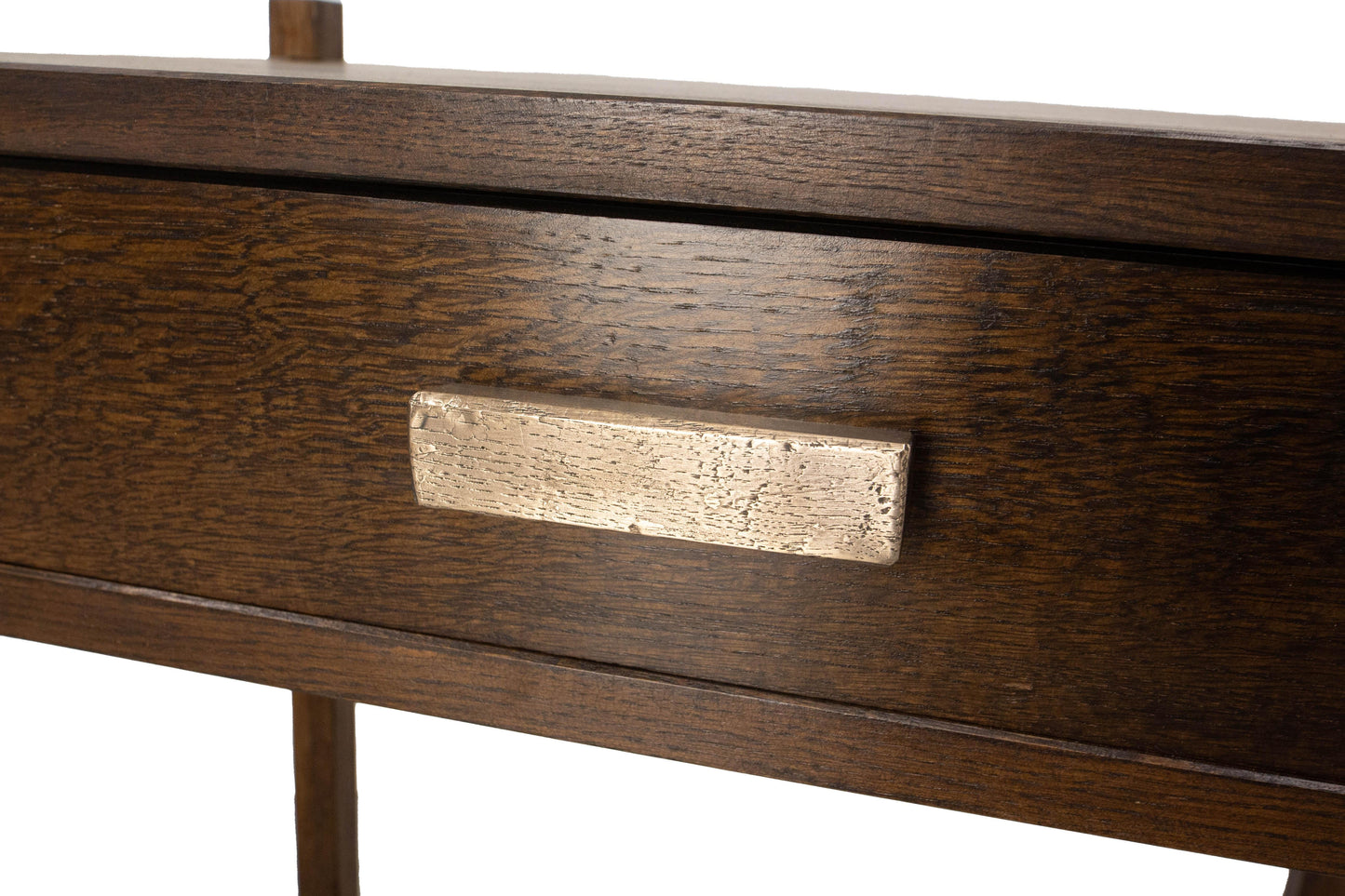 French Chalet Style Oak Nightstands – Pair with Bronze Handles, 2024