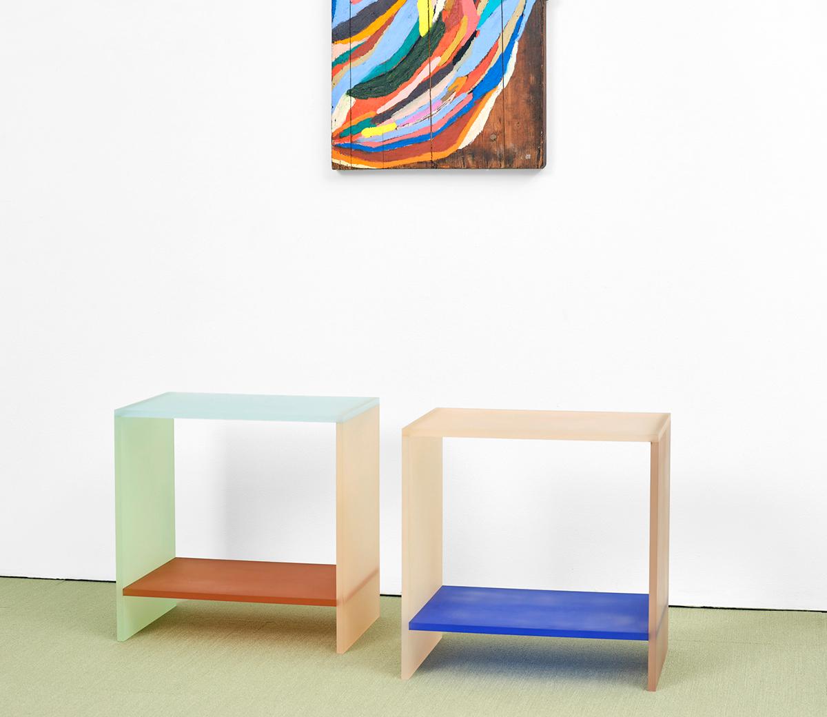 Translucent Hand-Dyed Acrylic Tone Nightstand – Customizable Colors