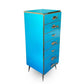 Bespoke Italian Emerald Blue Green Art Glass 9-Drawer Dresser Sideboard