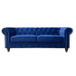 New Chester Premium 3 Seater Sofa, Navy Blue Velvet Upholstery