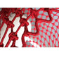 Close-up of red rope with a textured background