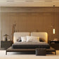 Modern Milos in Walnut and Leather Double Bed