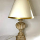 "Mellon" Table Lamp with Antique White Finish and Shade with Gilt Trim