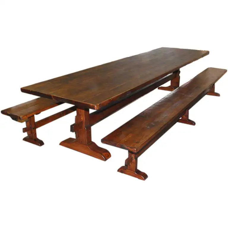 Trestle Table/Benches in Reclaimed Pine
