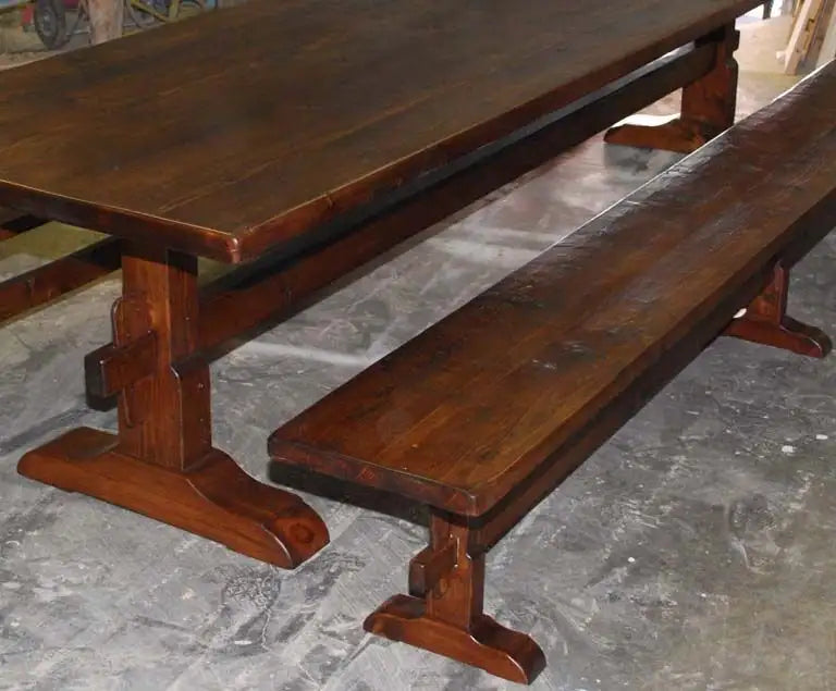 Trestle Table/Benches in Reclaimed Pine