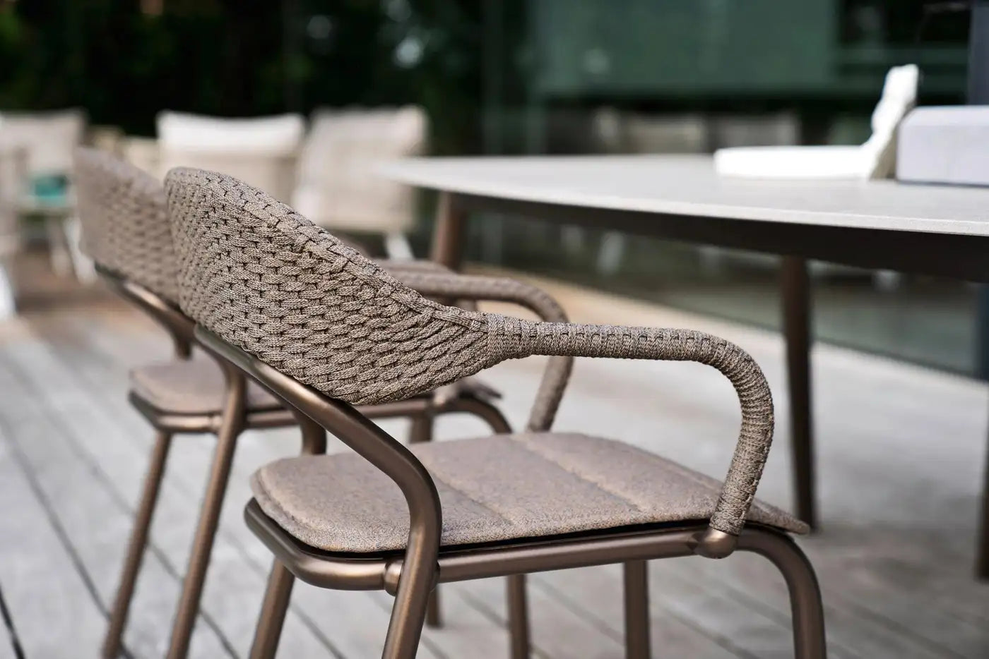 7-Piece Italian Outdoor Dining Set–Includes Table and 6 Stackable Chairs