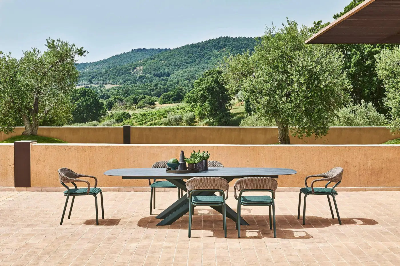 7-Piece Italian Outdoor Dining Set–Includes Table and 6 Stackable Chairs