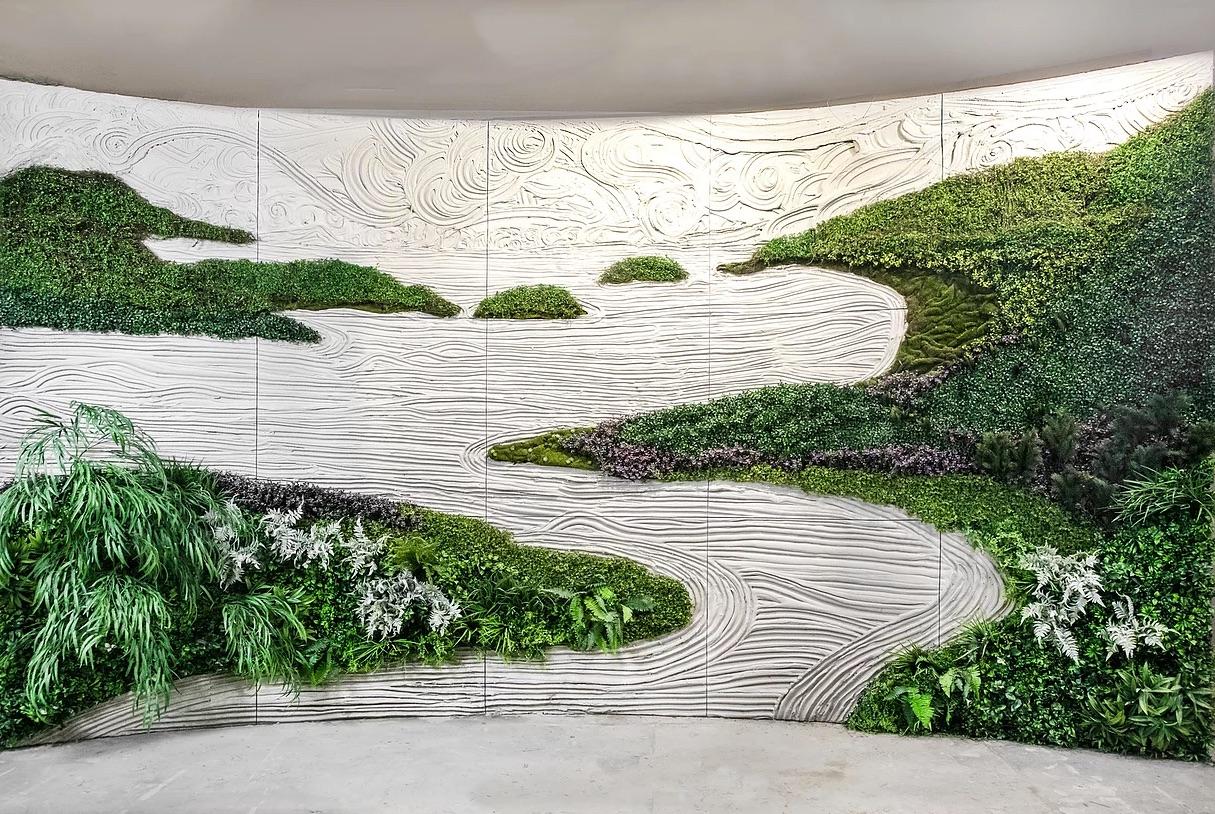 OPIARY Planted Concrete Wallscape – Customizable Green Wall (Price Per Sq Ft)