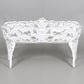 Swedish Cast Metal Park Garden Bench – 1960s Steel & Wood