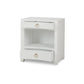 White Linen Wrapped Nightstand – Modern Minimalist Design
